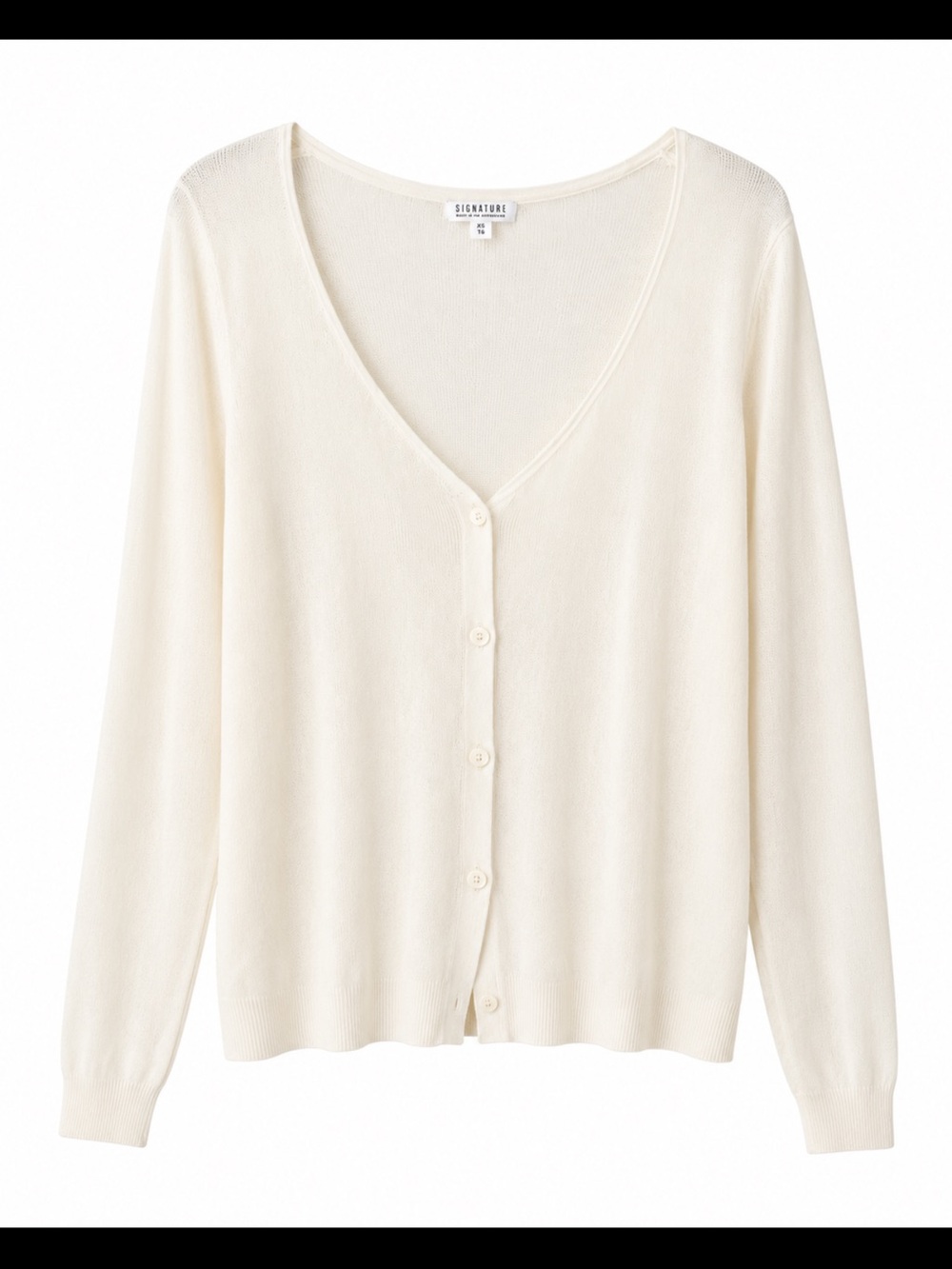 Reitman’s Ivory V-Neck Button Cardigan - Picture 2 of 3